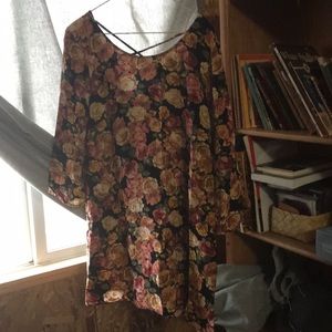 Floral quarter sleeve dress